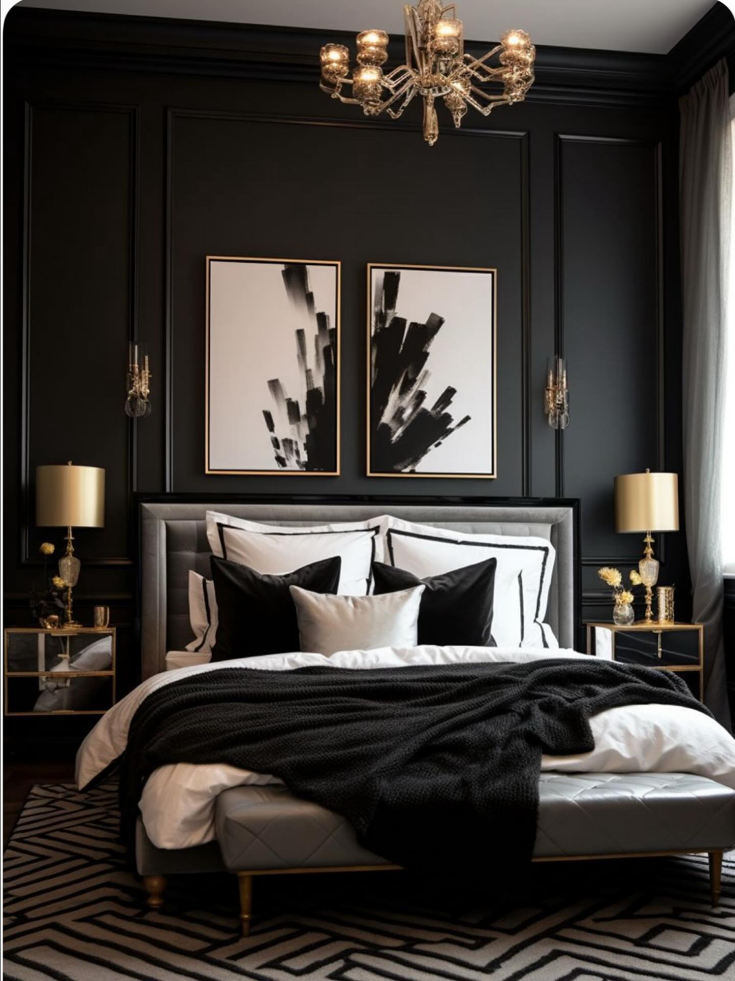 black bedroom decor