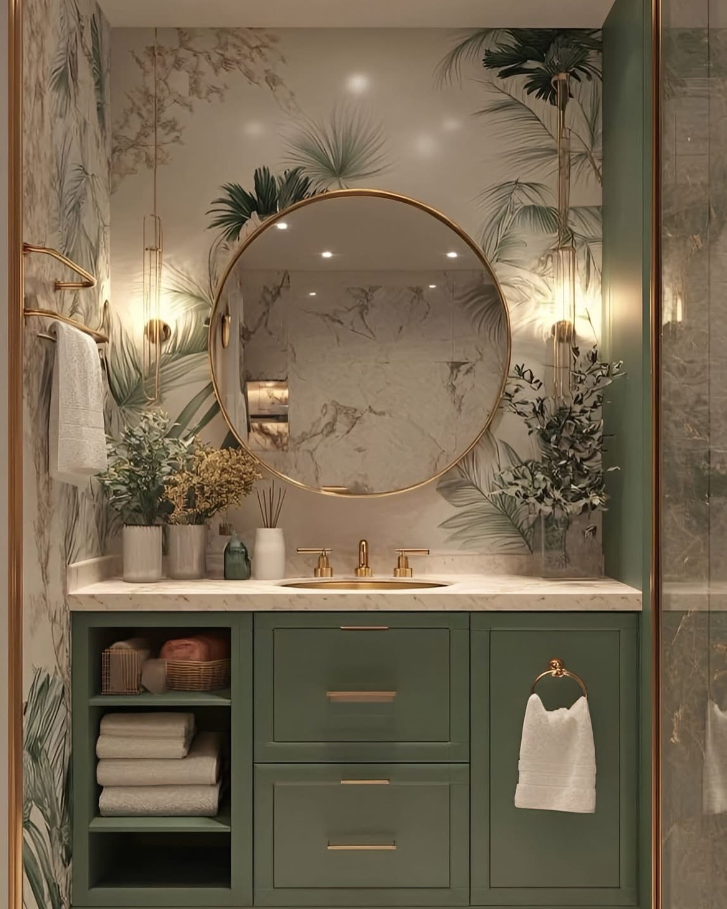 green bathroom decor