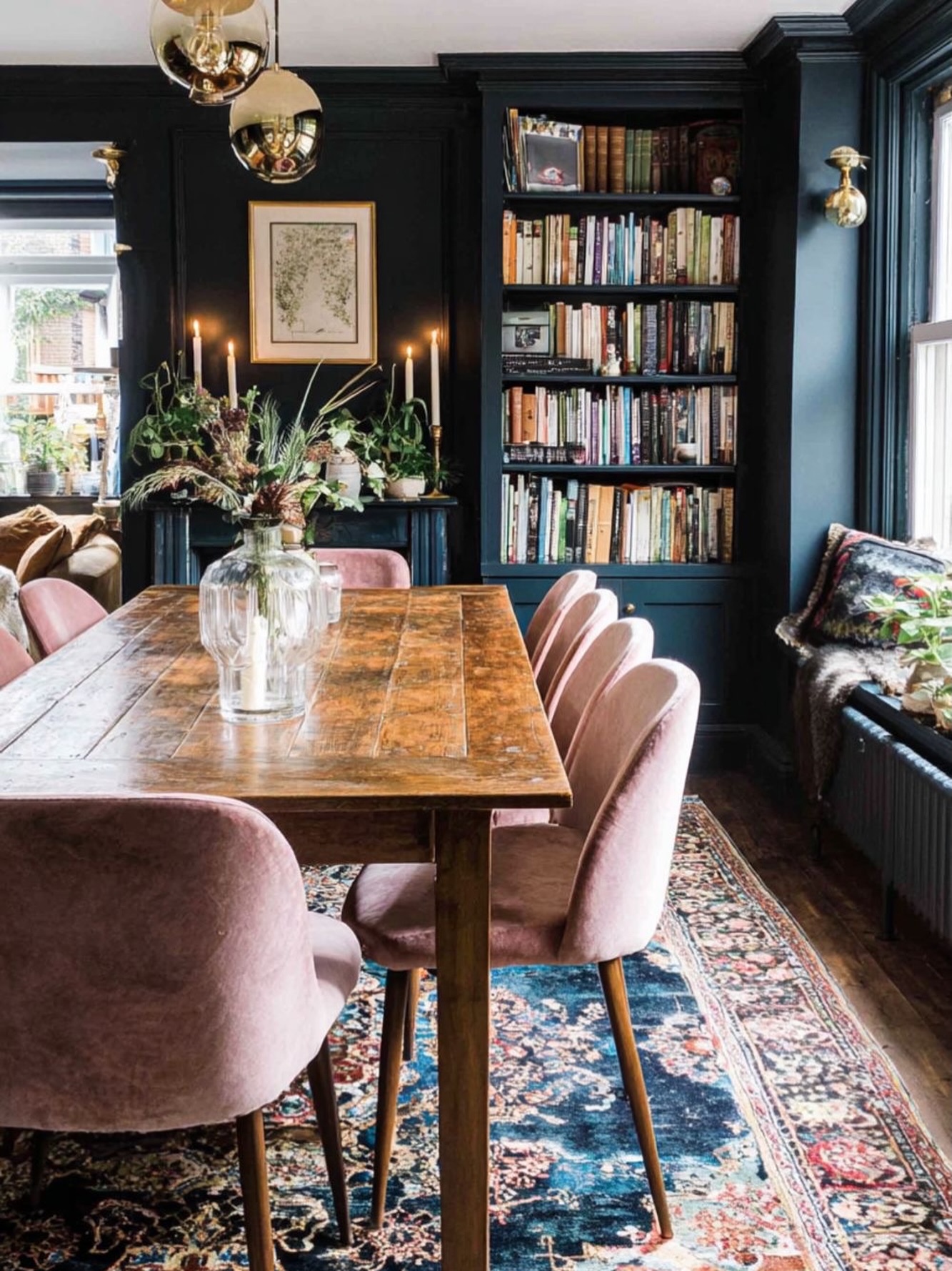 blue dining room decor