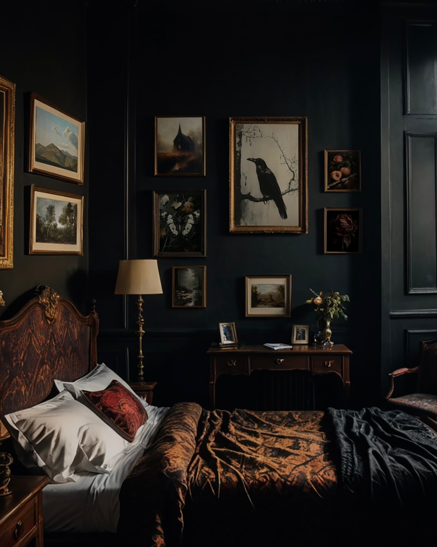 dark cozy bedroom