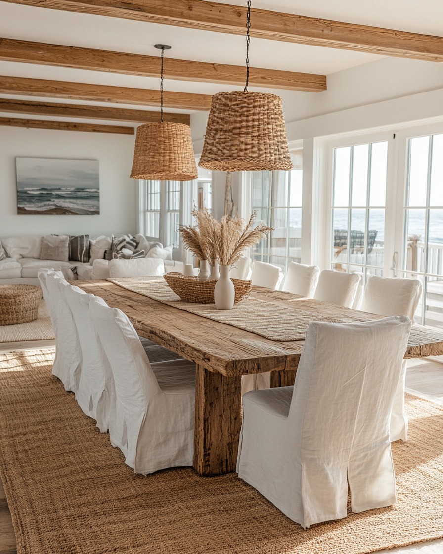 beach style dining room