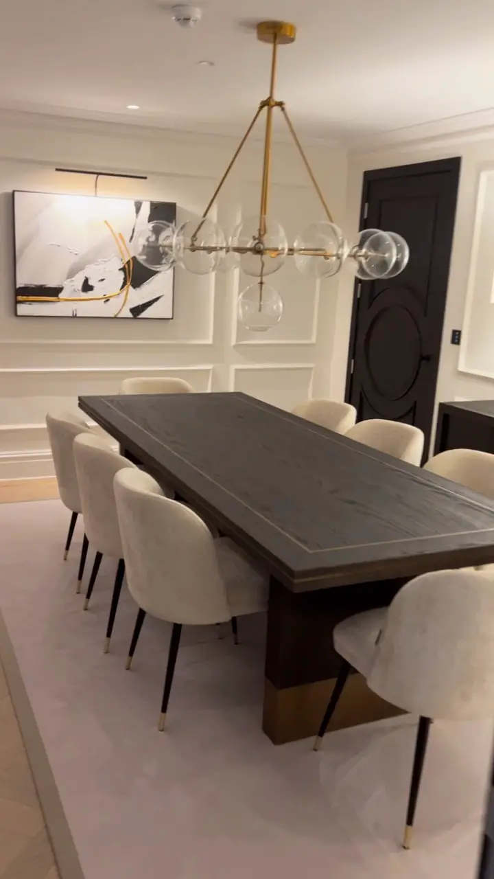 black and white dining room