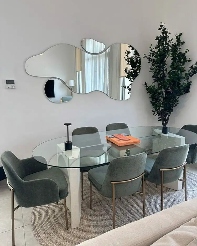 mirror in dining room