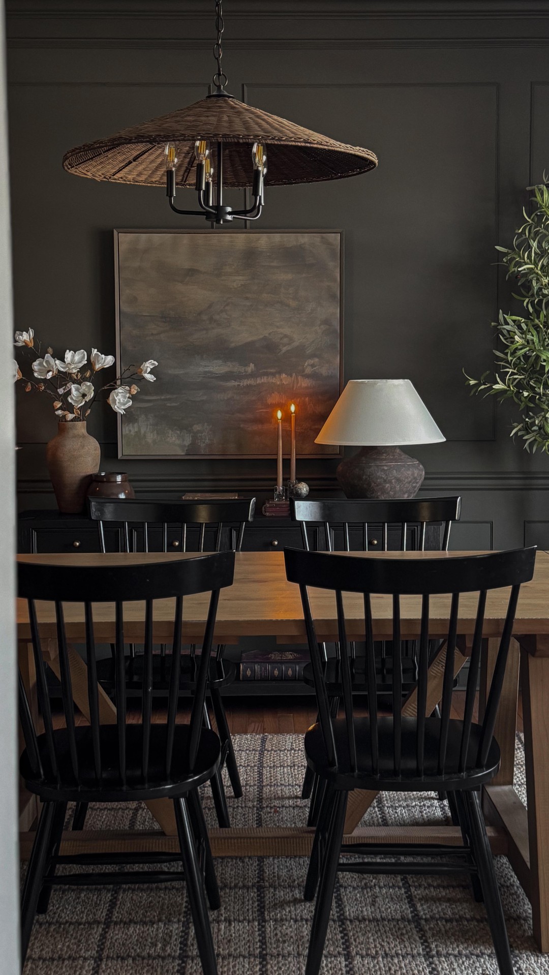 dark moody dining room