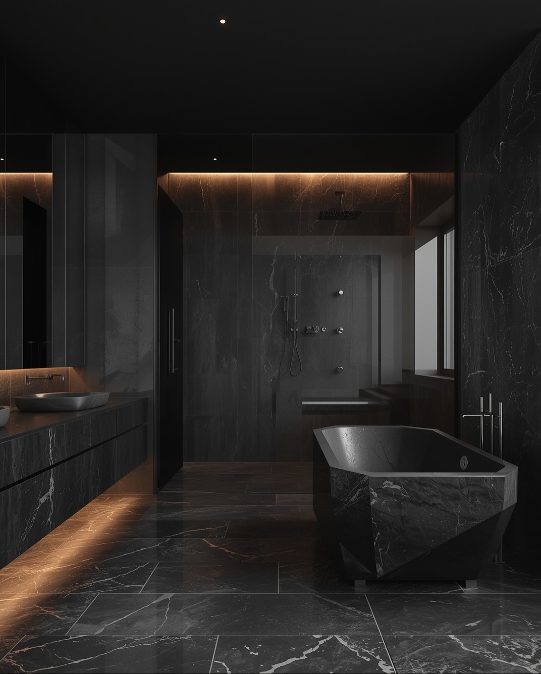 matte black bathroom decor