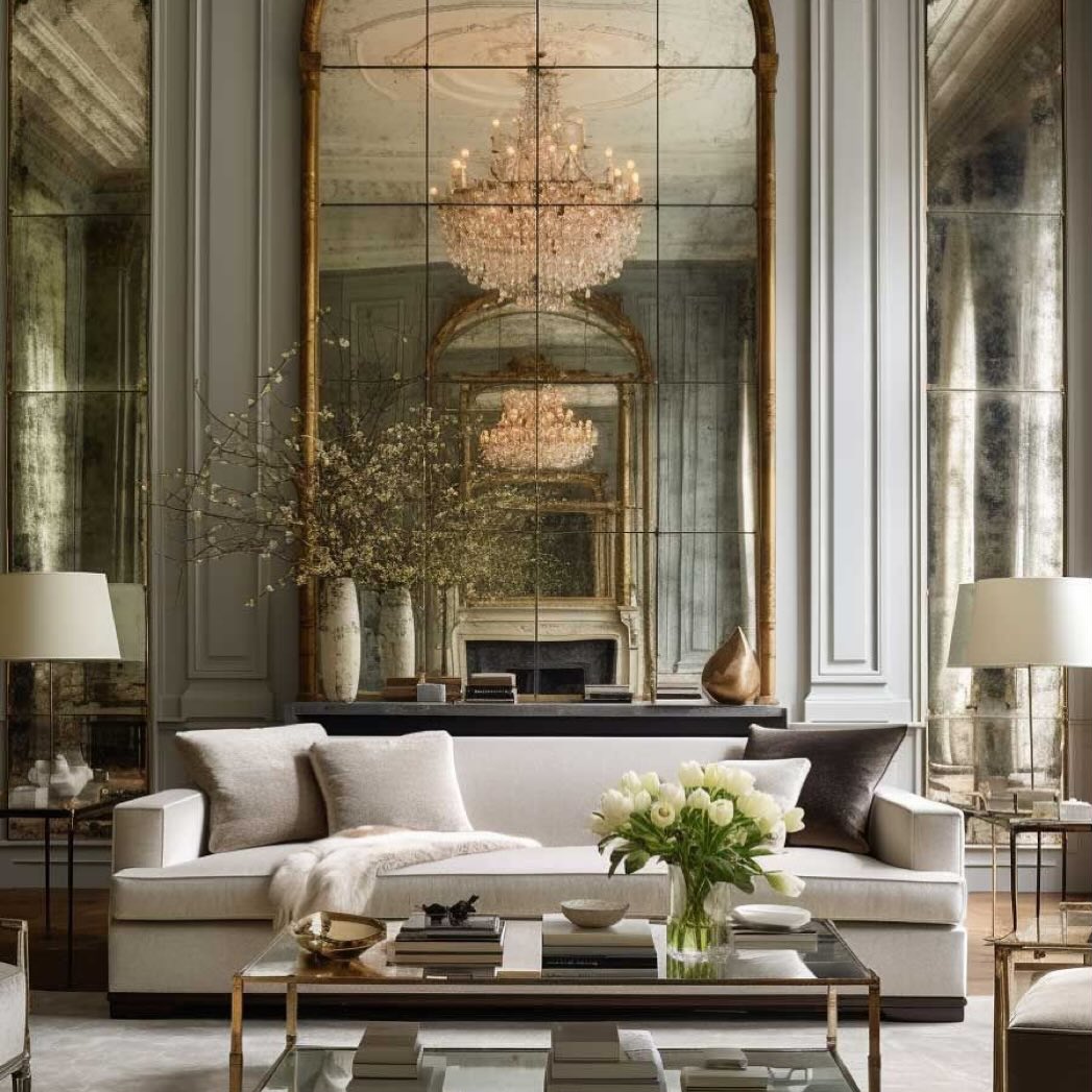 mirror in dining room