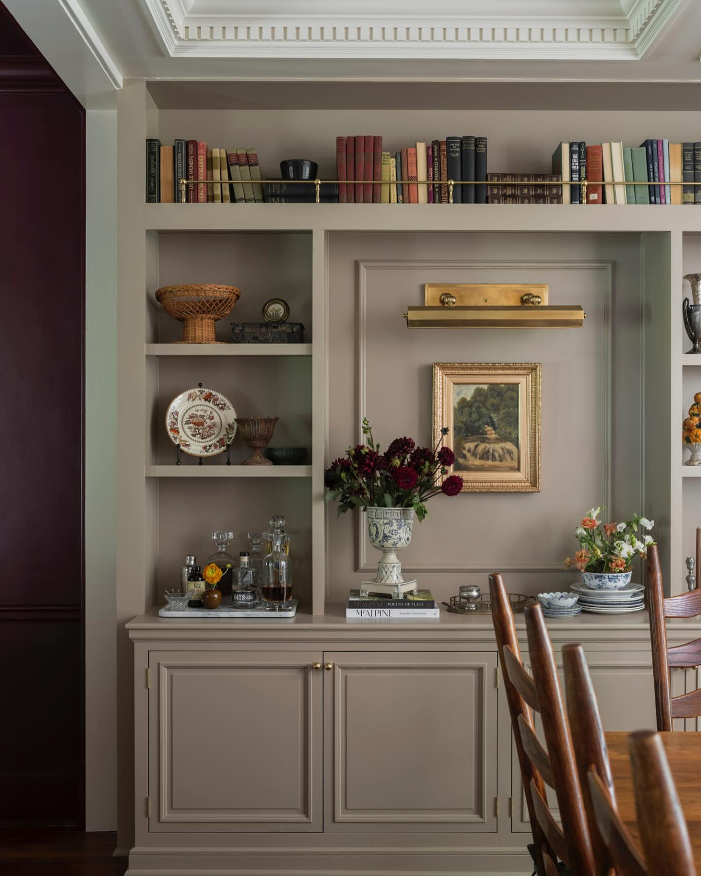 dining room shelving decor
