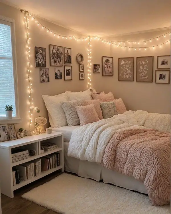 string lights bedroom