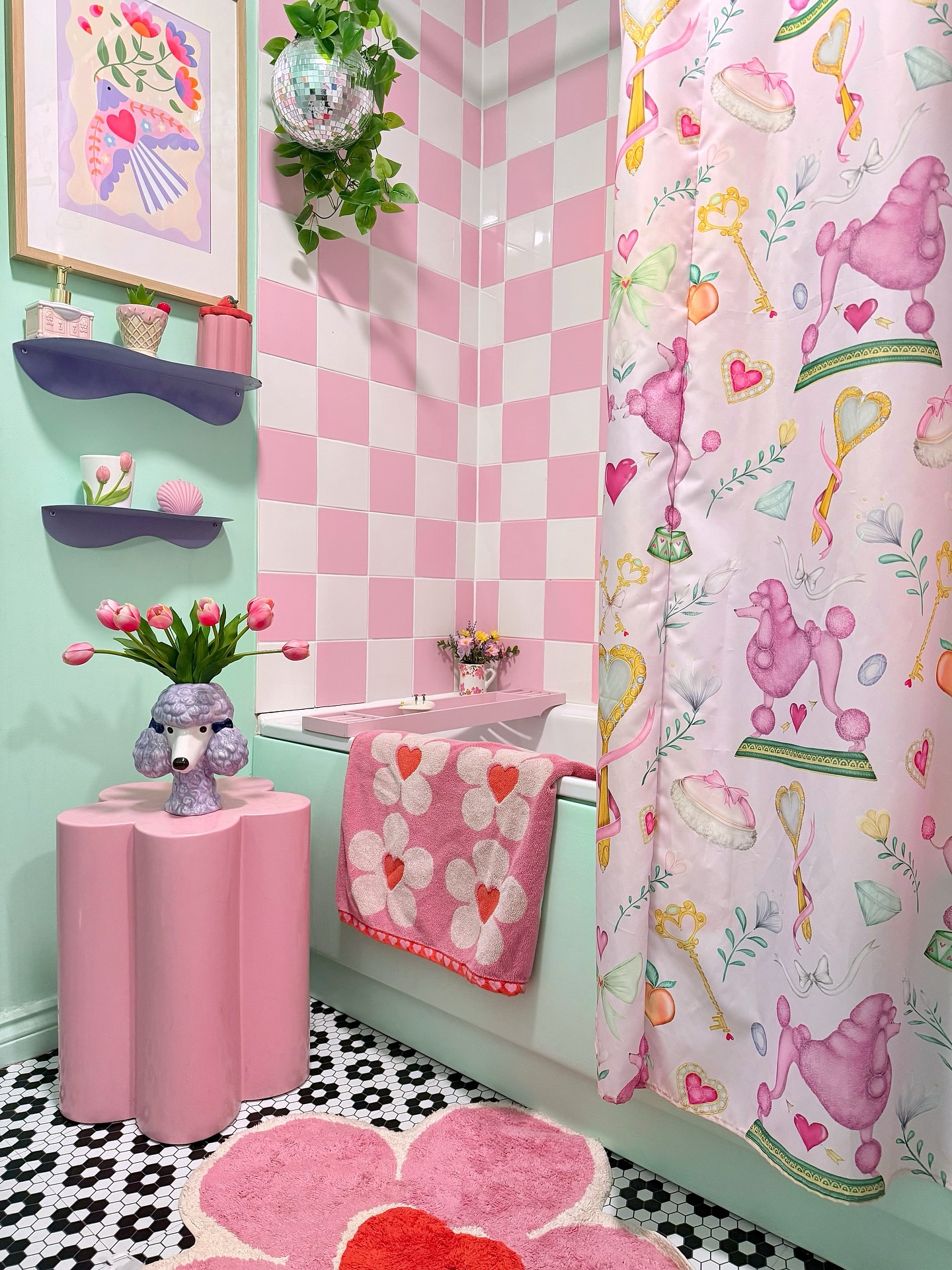 pink bathroom decor