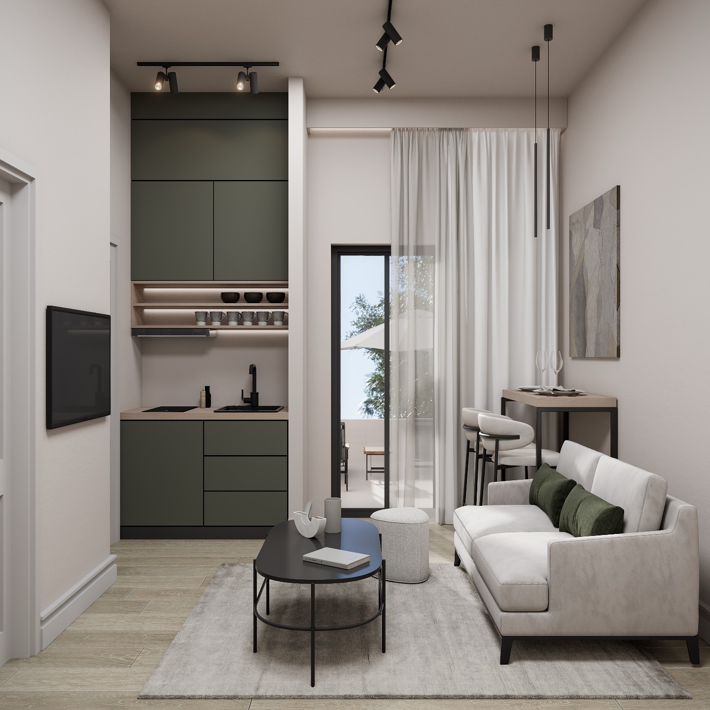 minimalist studio apartment