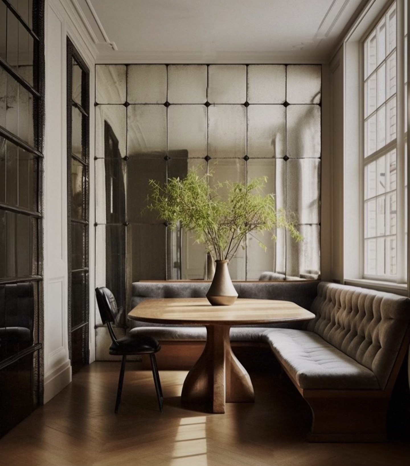 mirror in dining room