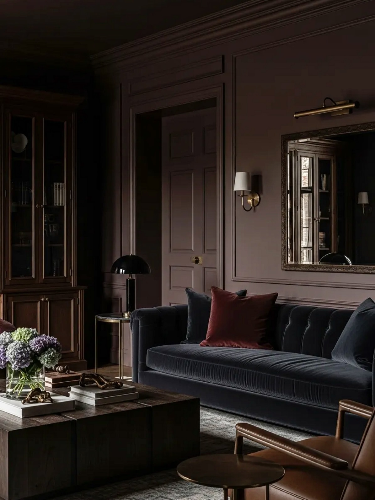 dark moody dining room