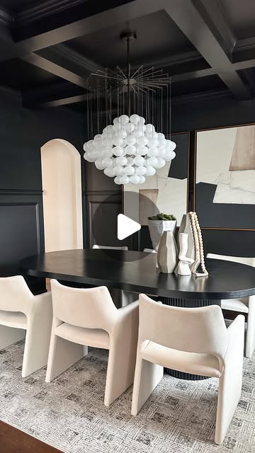 black dining room decor