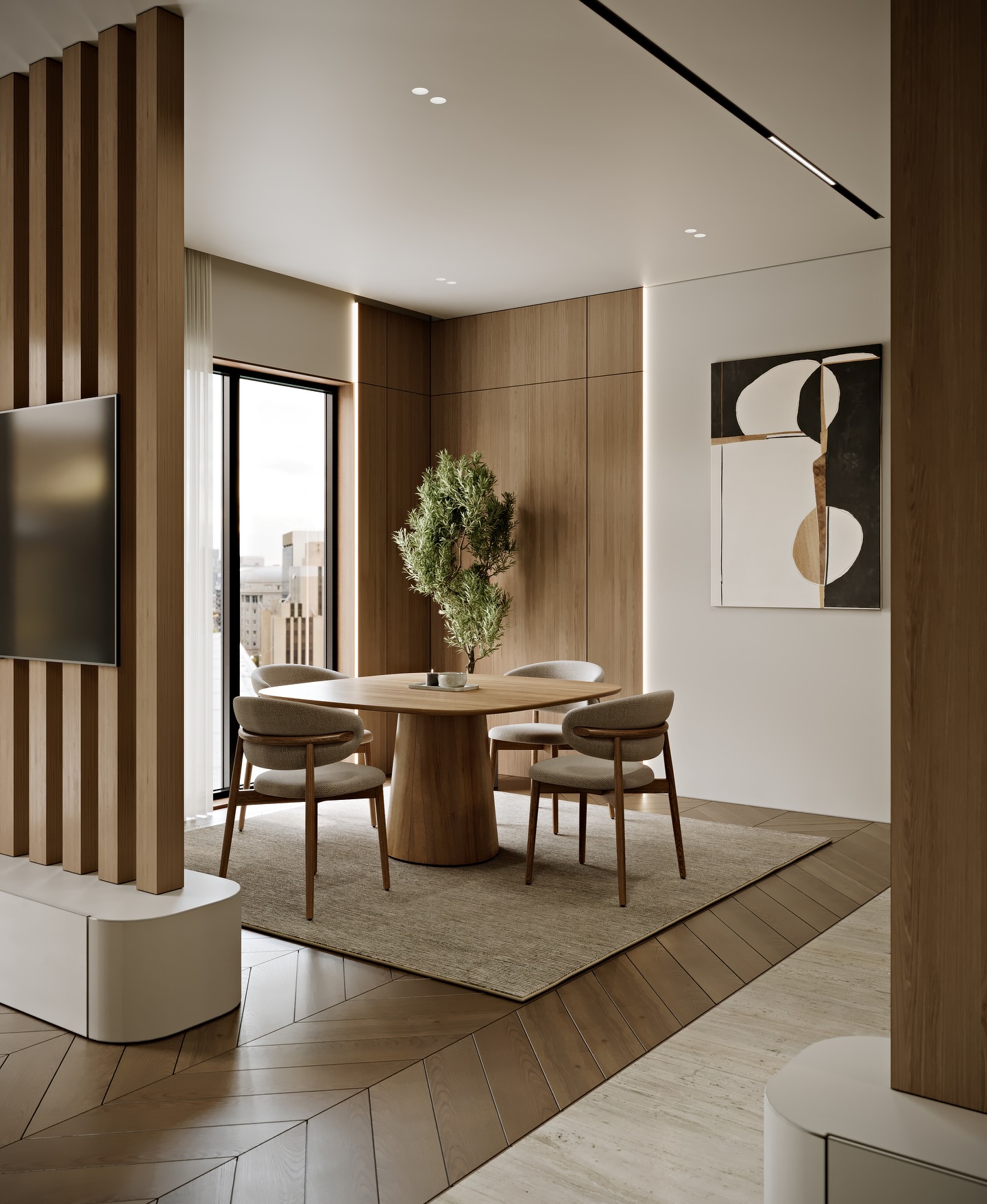 open plan apartment decor