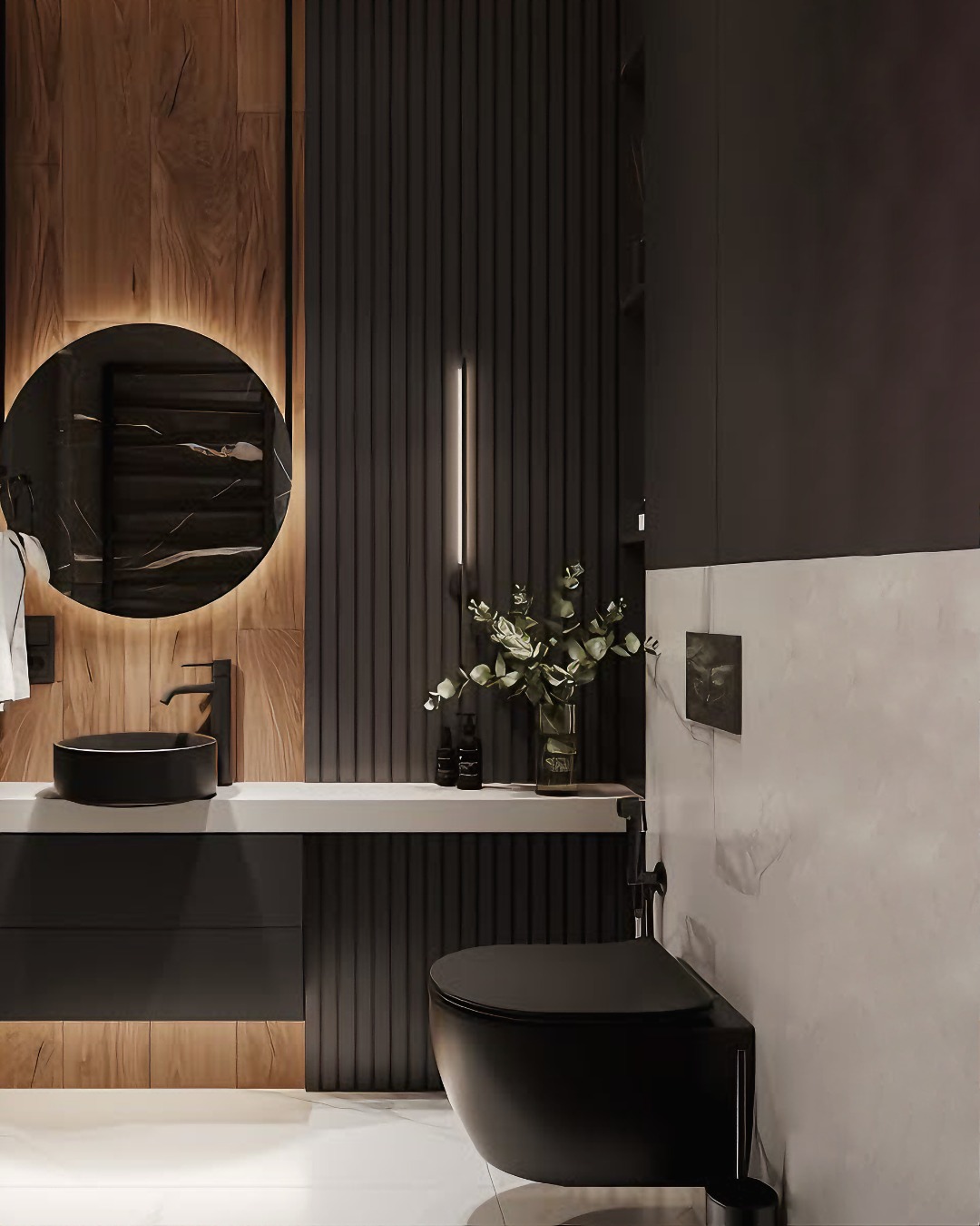 matte black bathroom decor