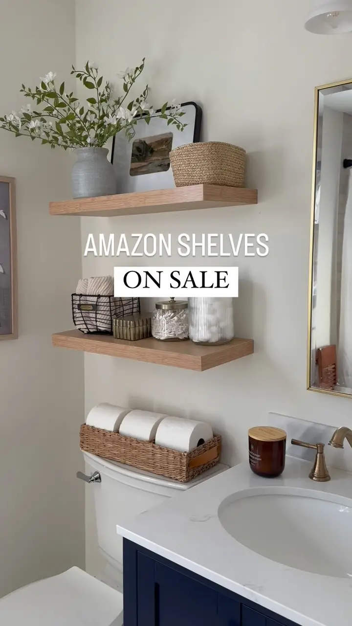 bathroom ladder shelf styling