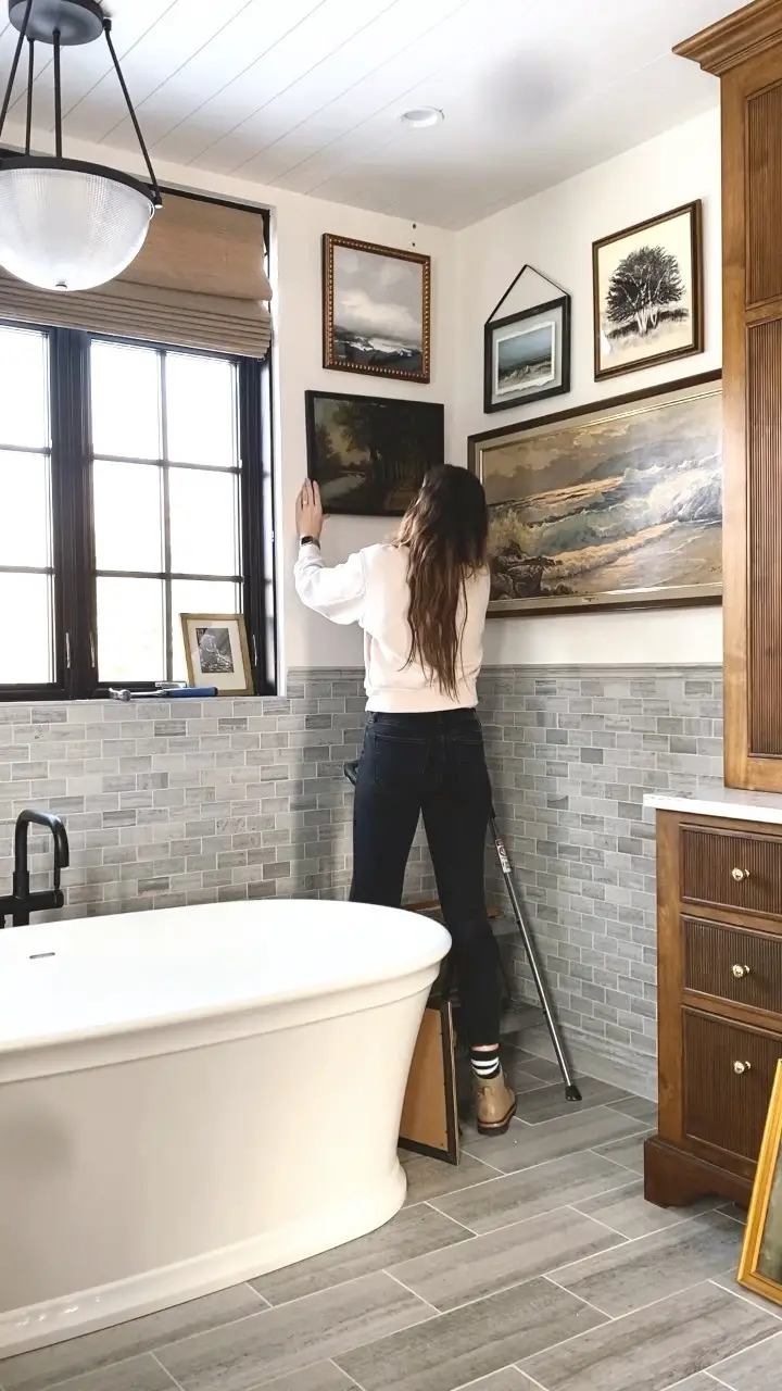 bathroom gallery wall