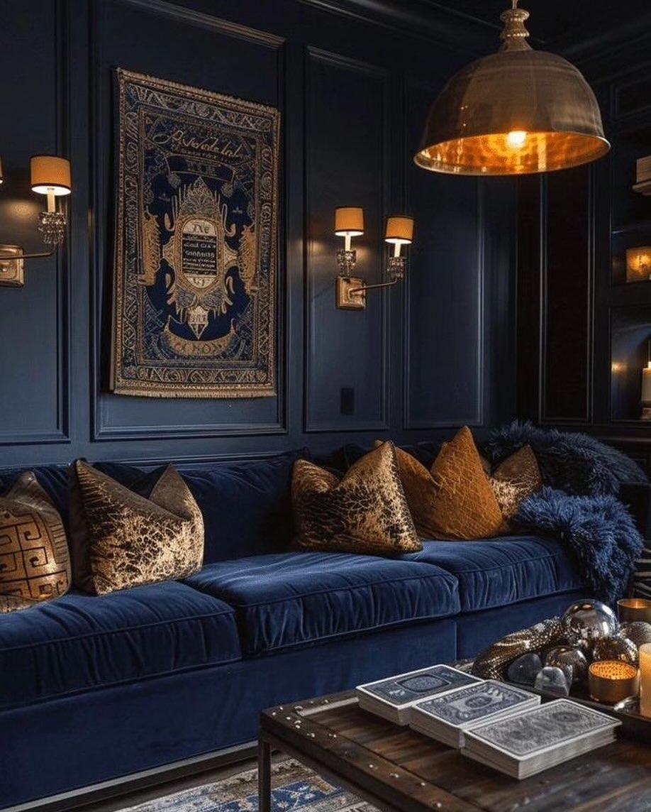 blue dining room decor