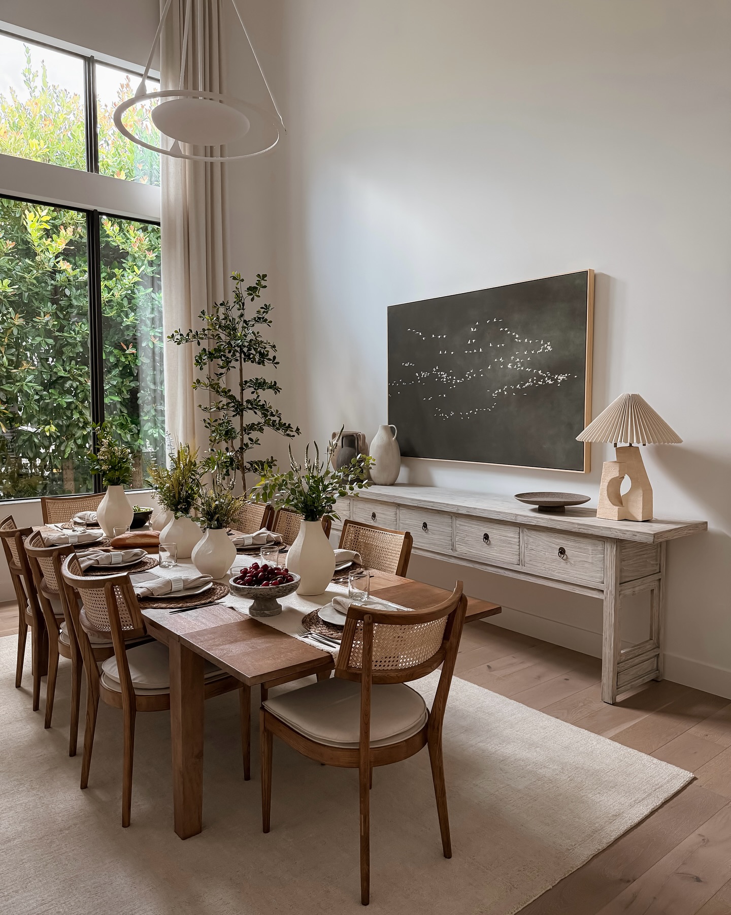 long dining room decor