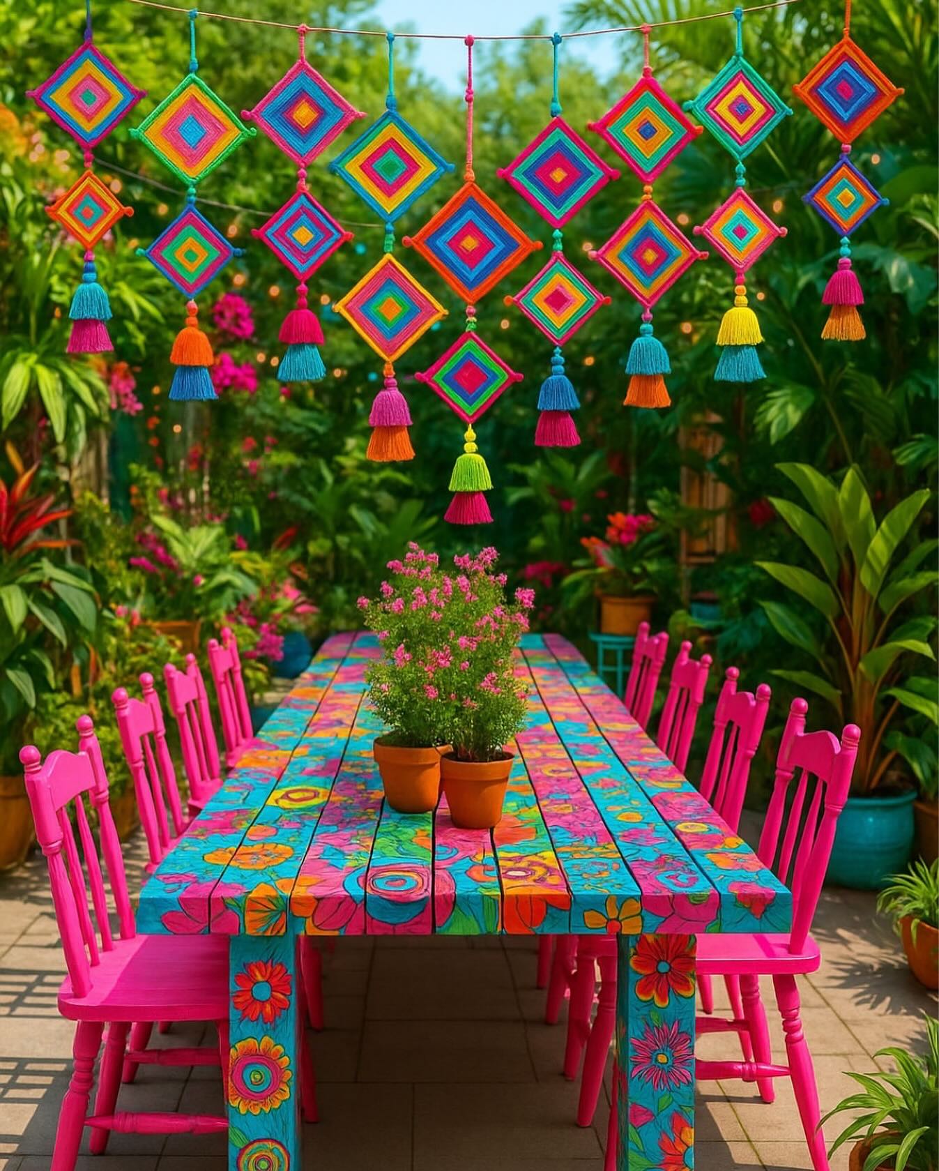 colorful dining room decor
