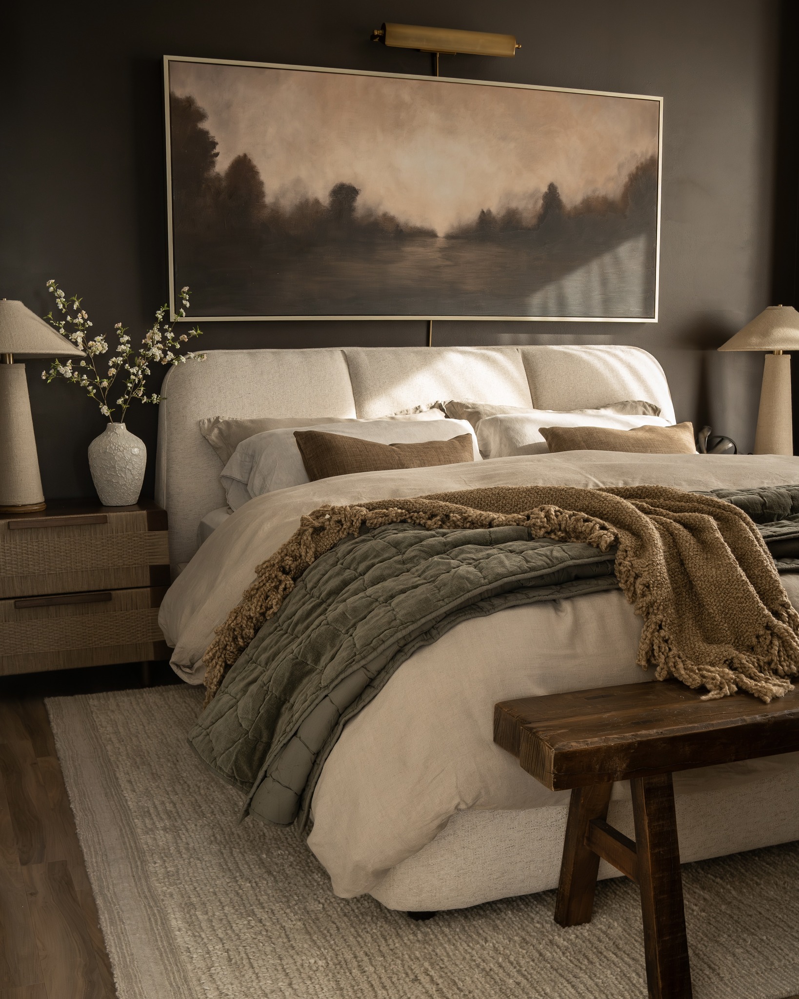 cozy bed styling