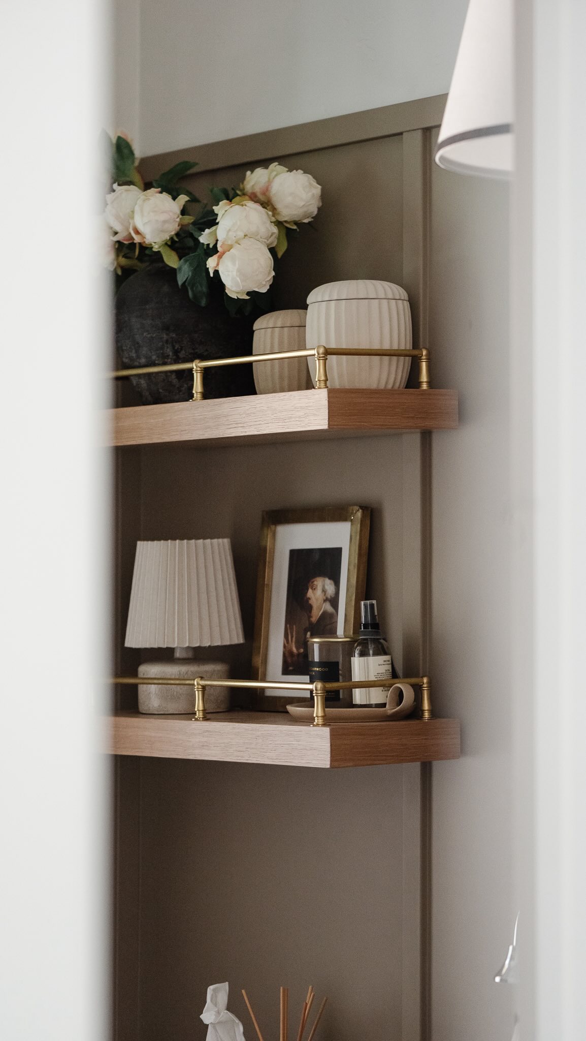 bathroom ladder shelf styling