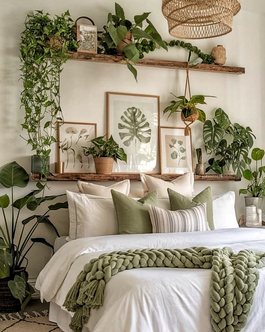 bedroom plant decor