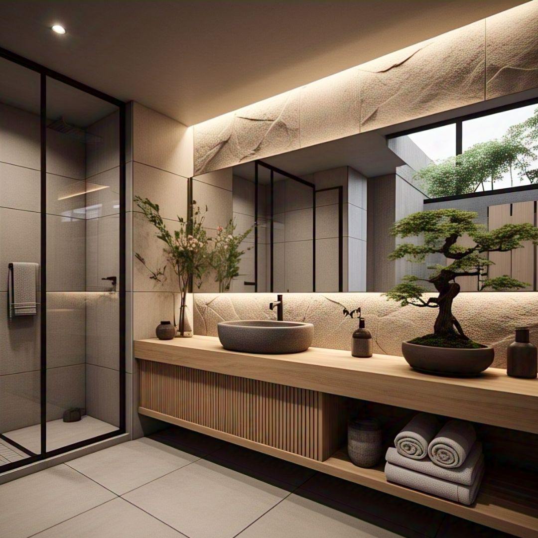 japandi bathroom decor