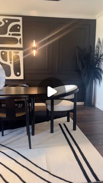 black and white dining room