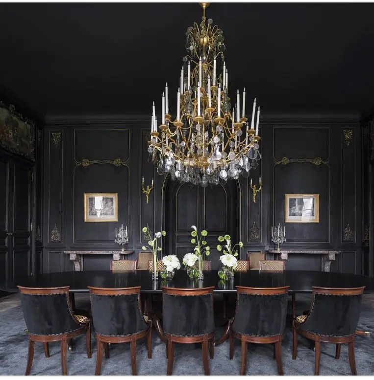 dark moody dining room