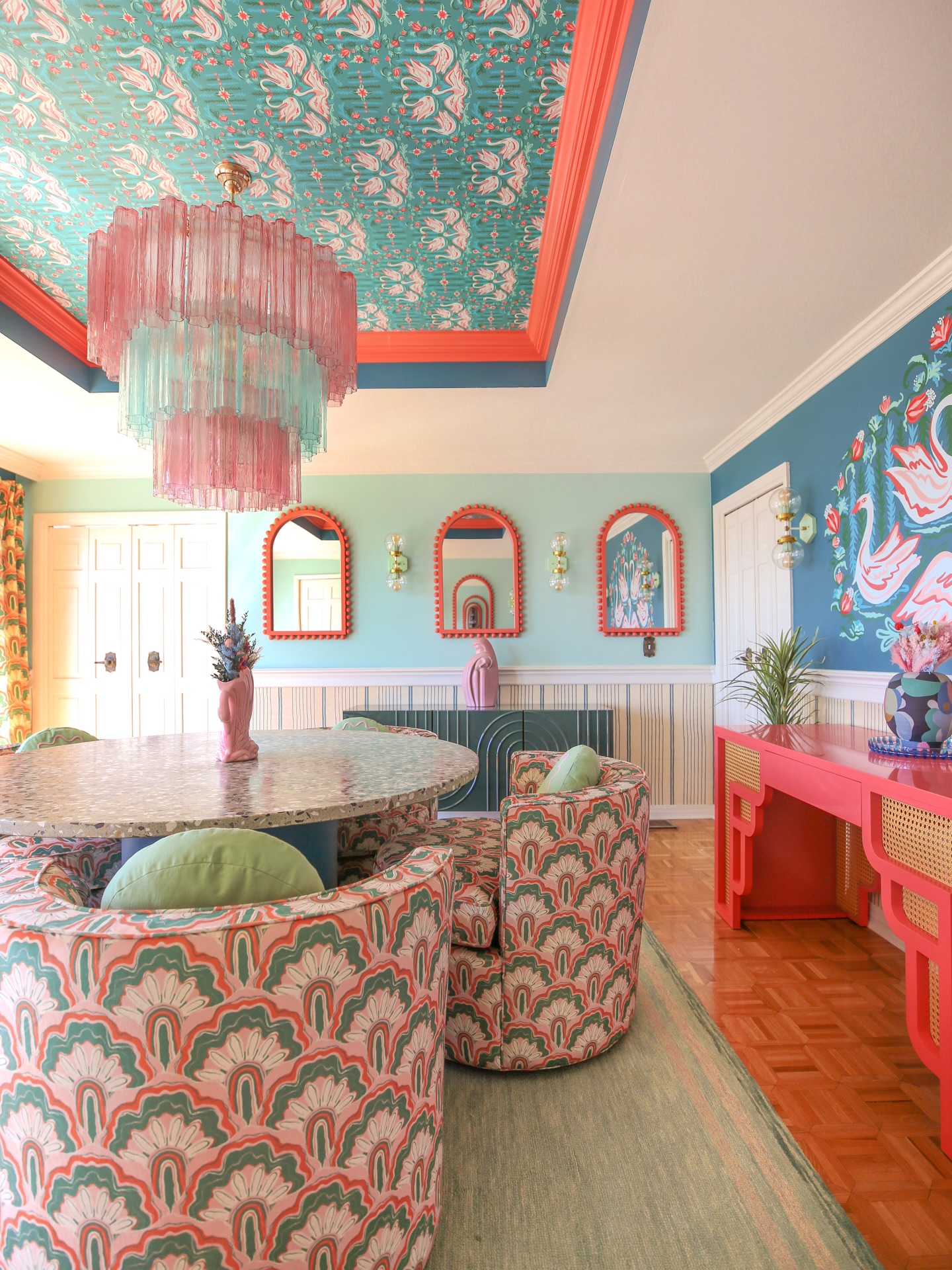 colorful dining room decor