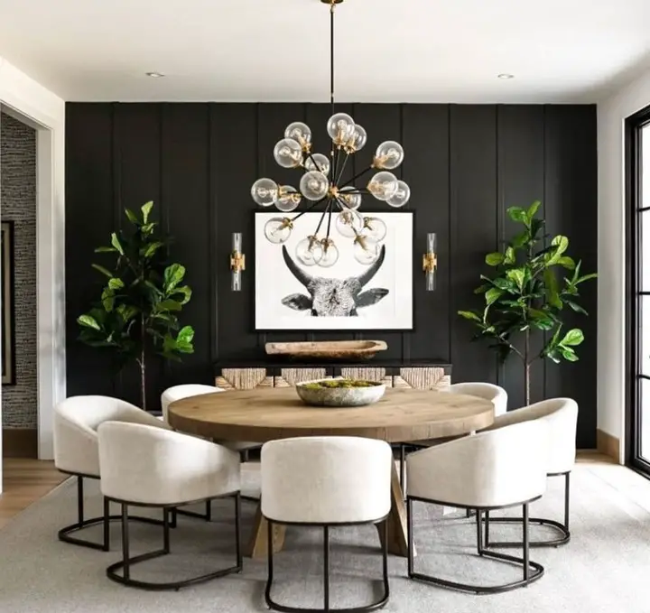 black dining room decor