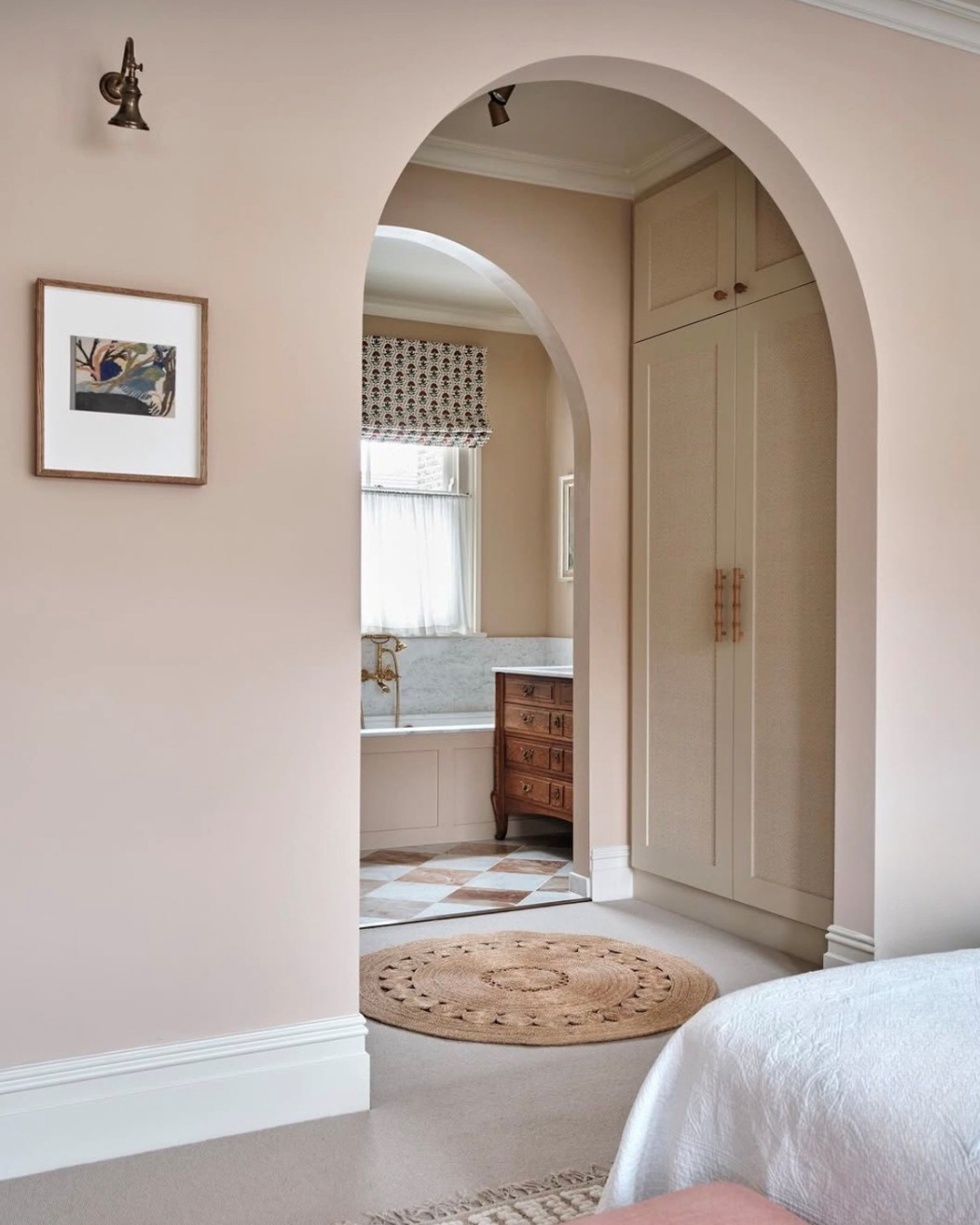 blush pink dining room