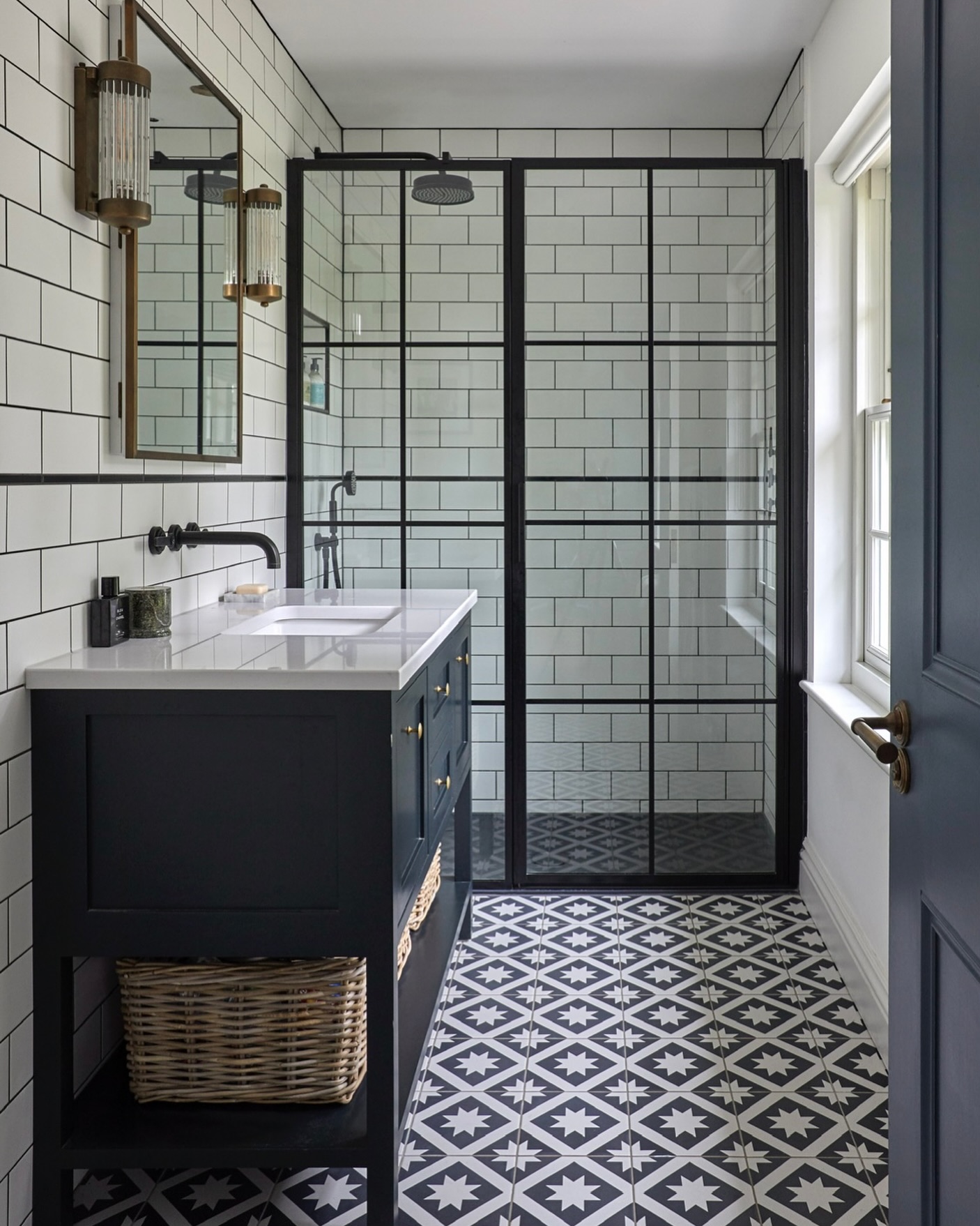 black and white bathroom