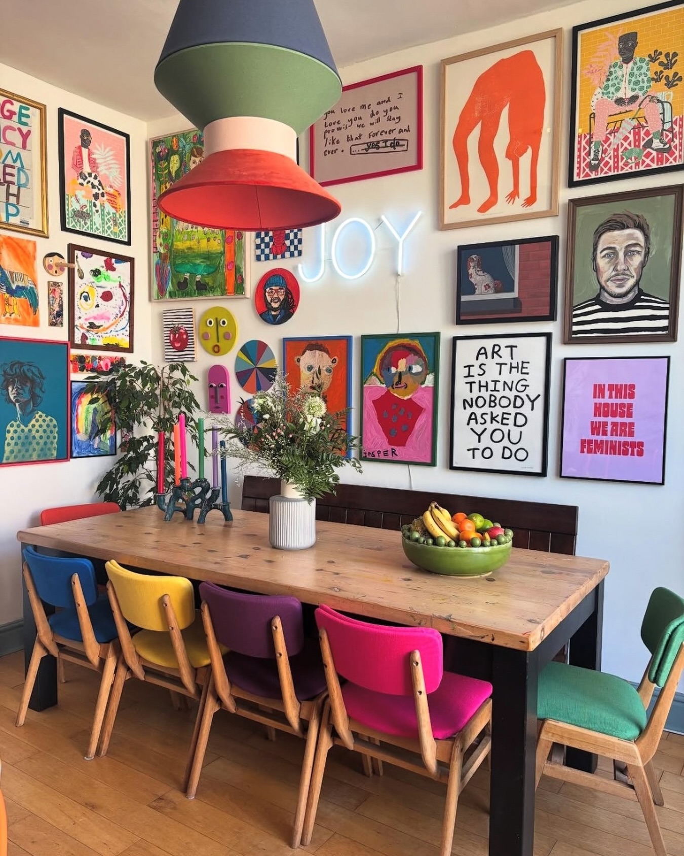 colorful dining room decor