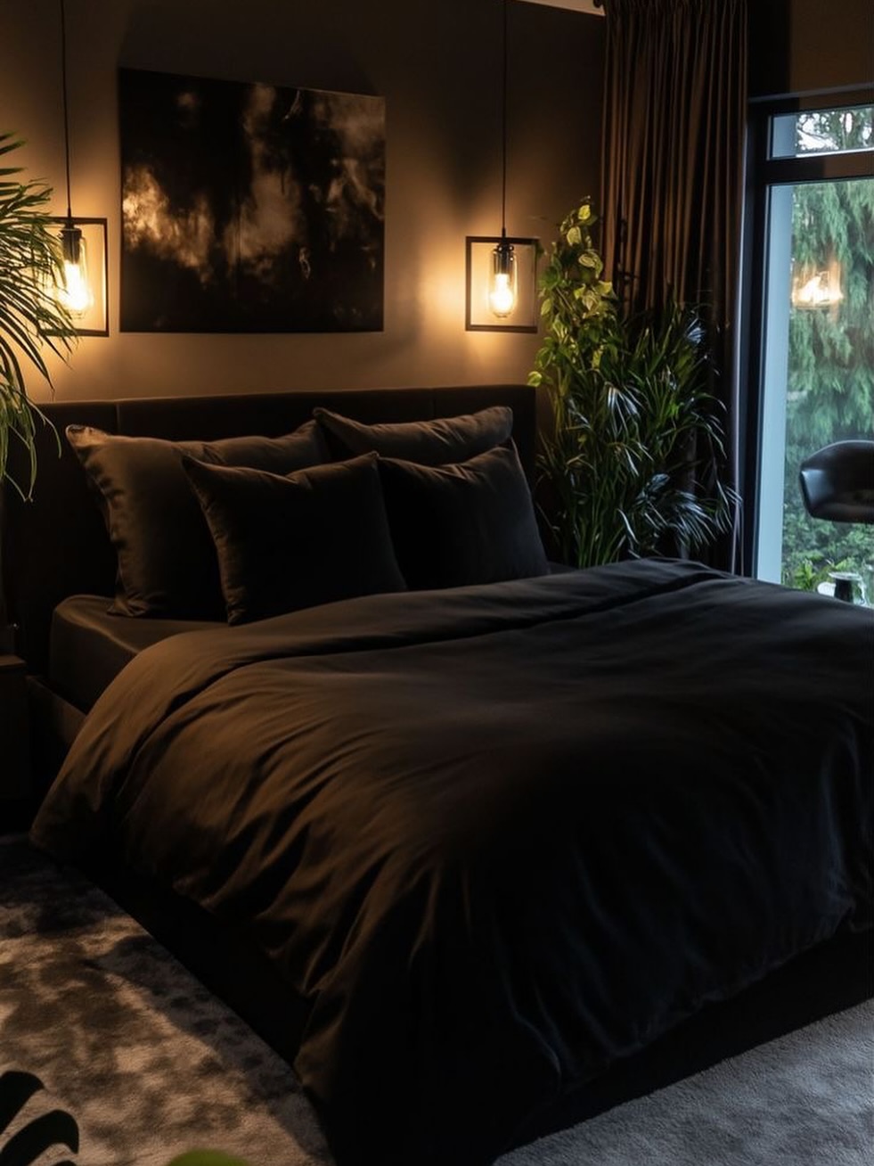 black bedroom decor