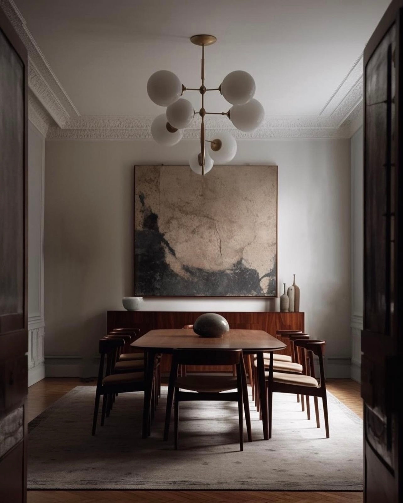 dark moody dining room