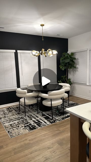 black and white dining room