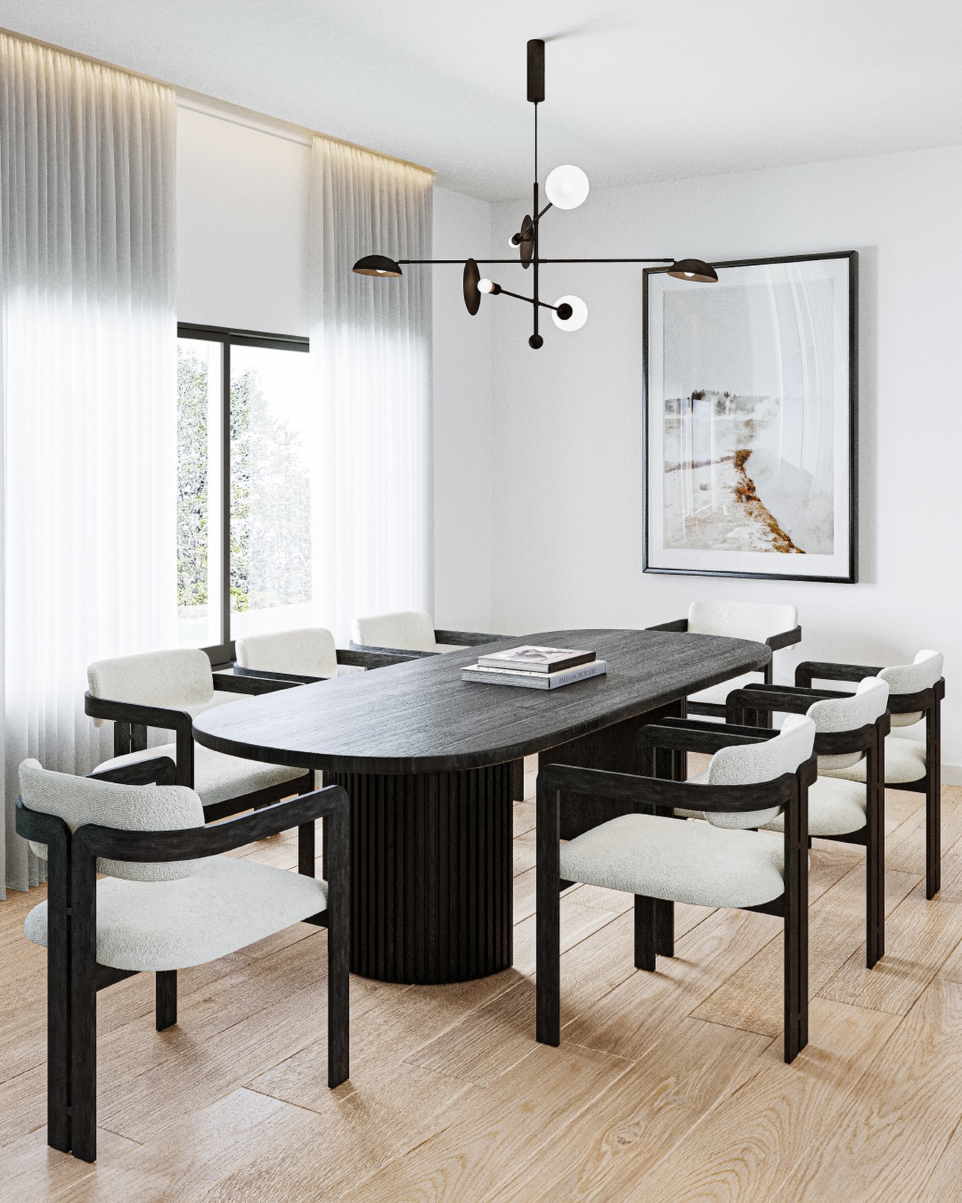 black dining room decor