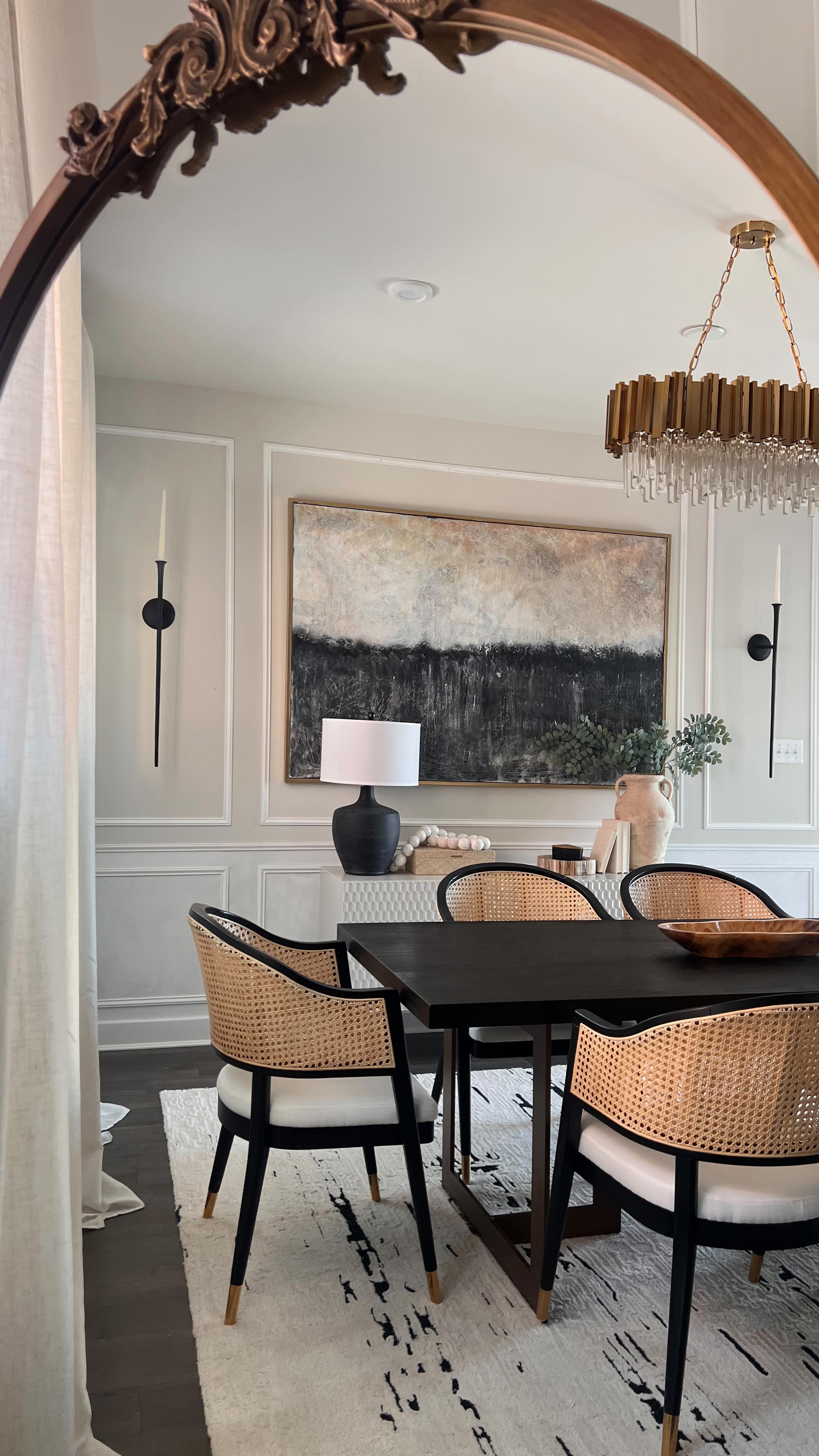 mirror in dining room