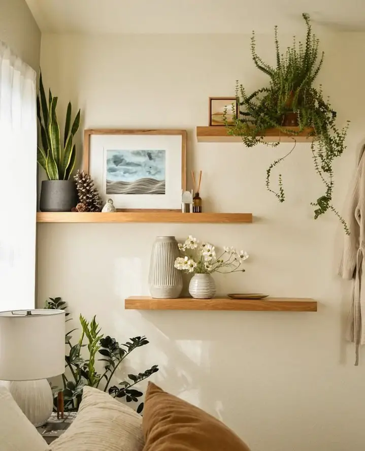 bedroom shelf decor