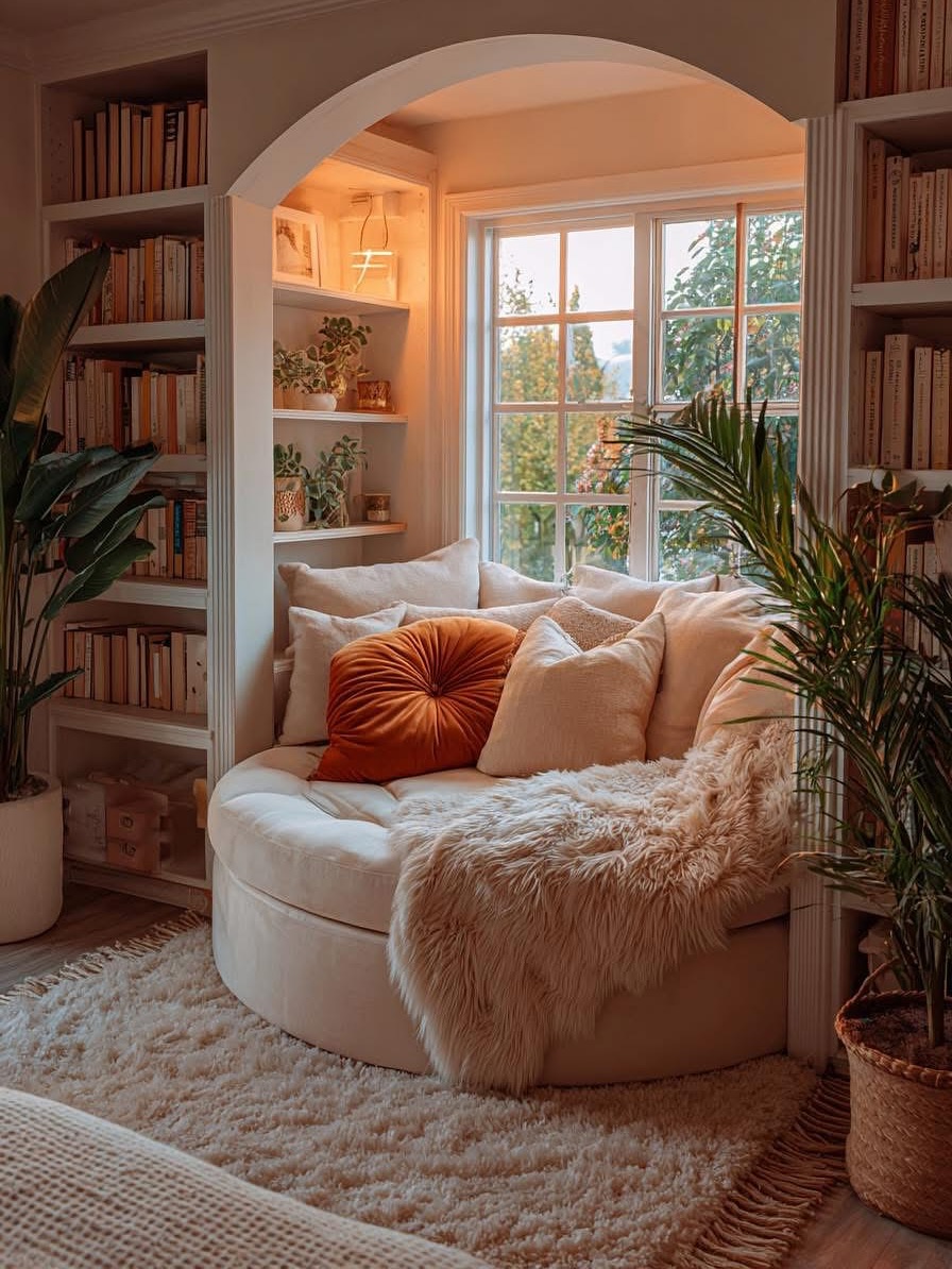 cozy reading nook bedroom