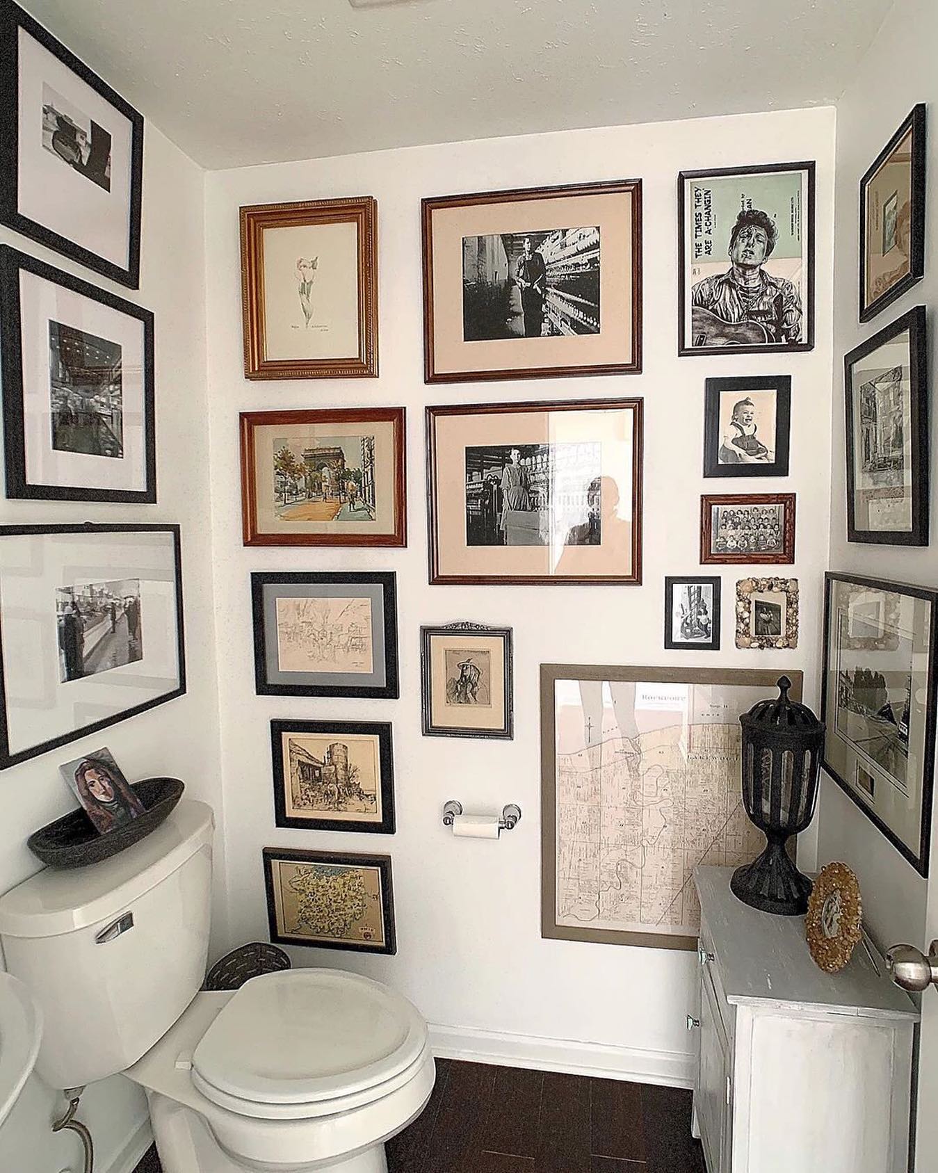 bathroom gallery wall