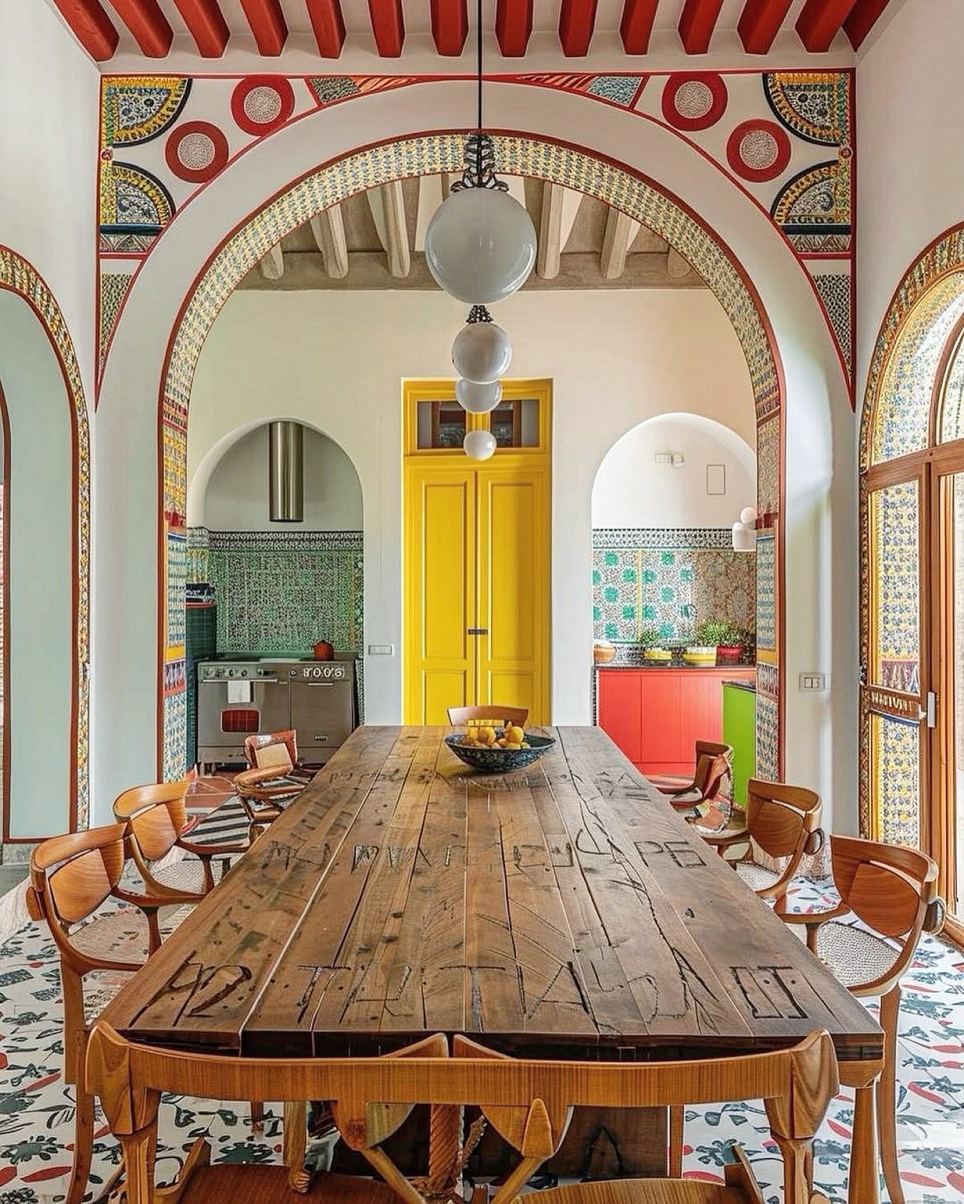 colorful dining room decor