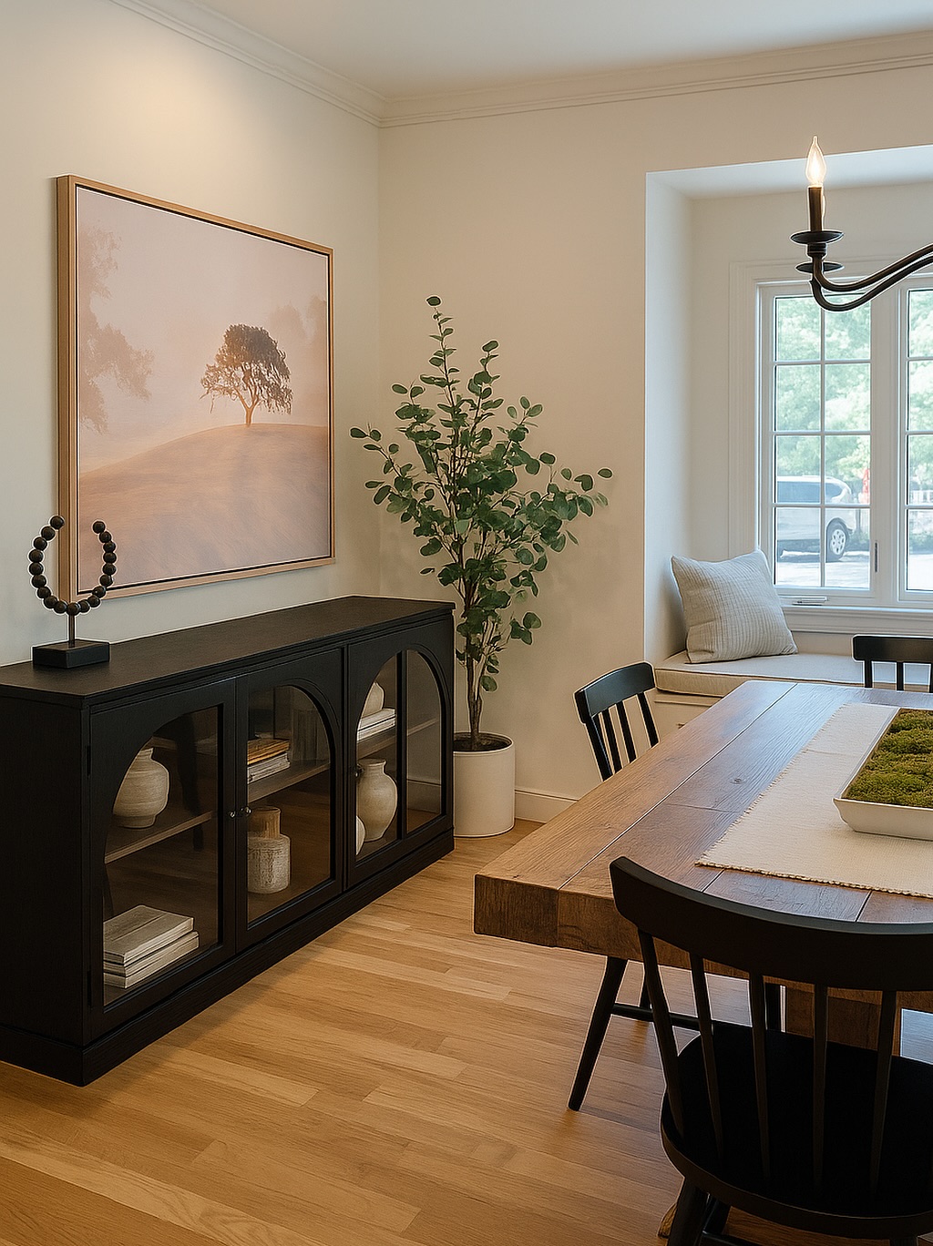 black dining room decor