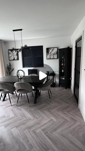black and white dining room
