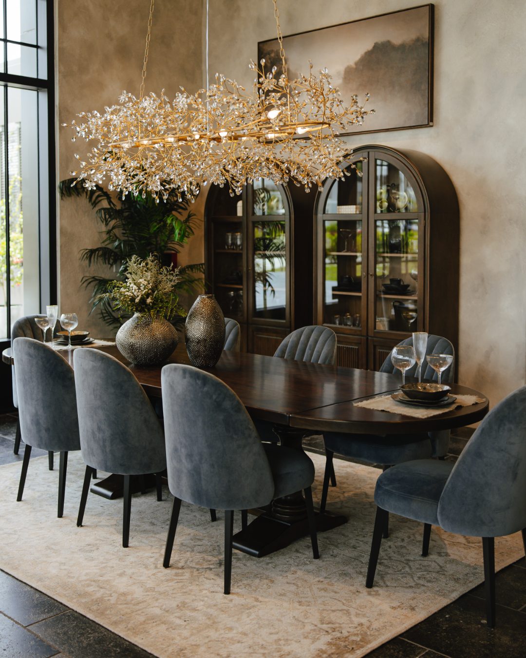 long dining room decor