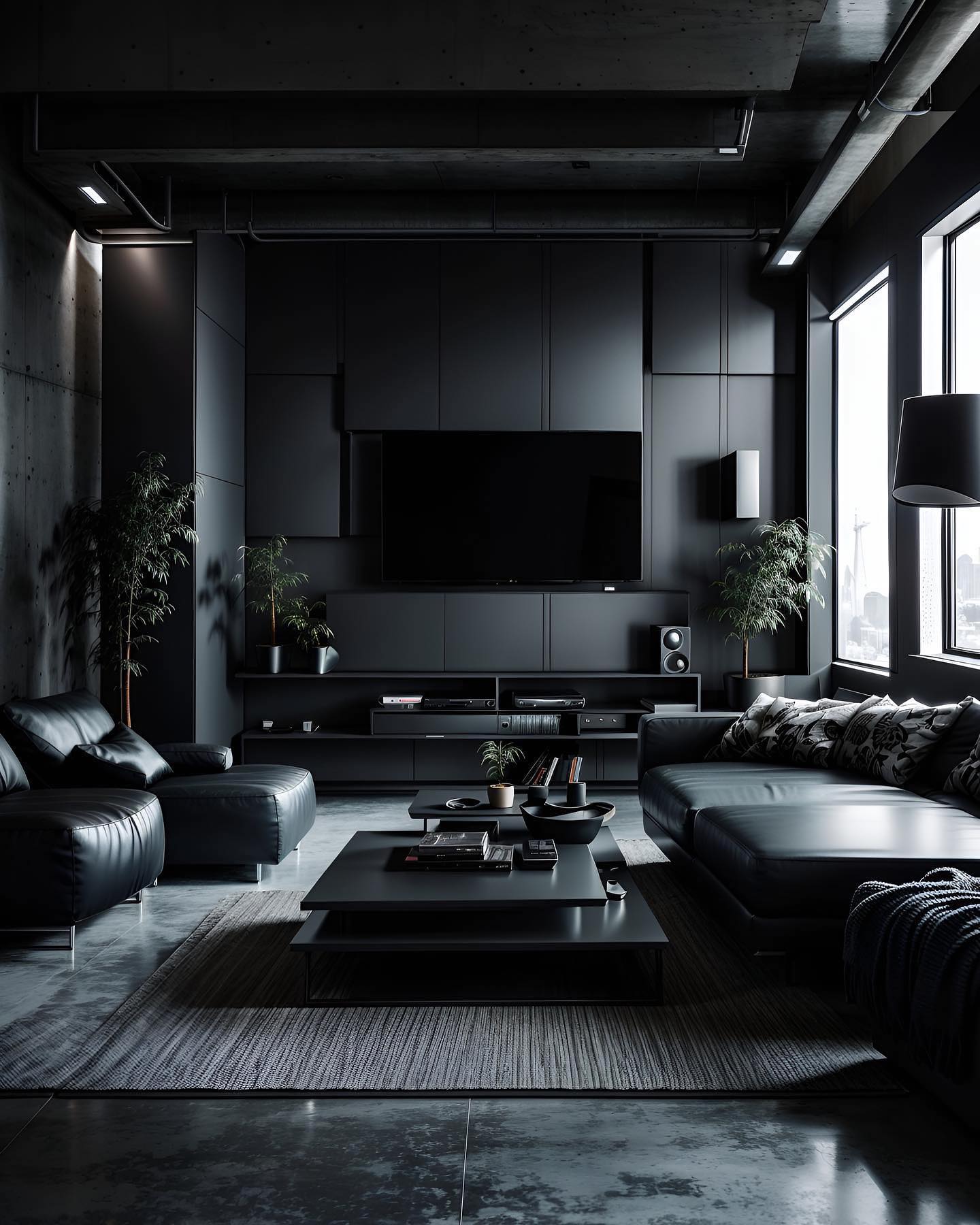 black and white apartment decor