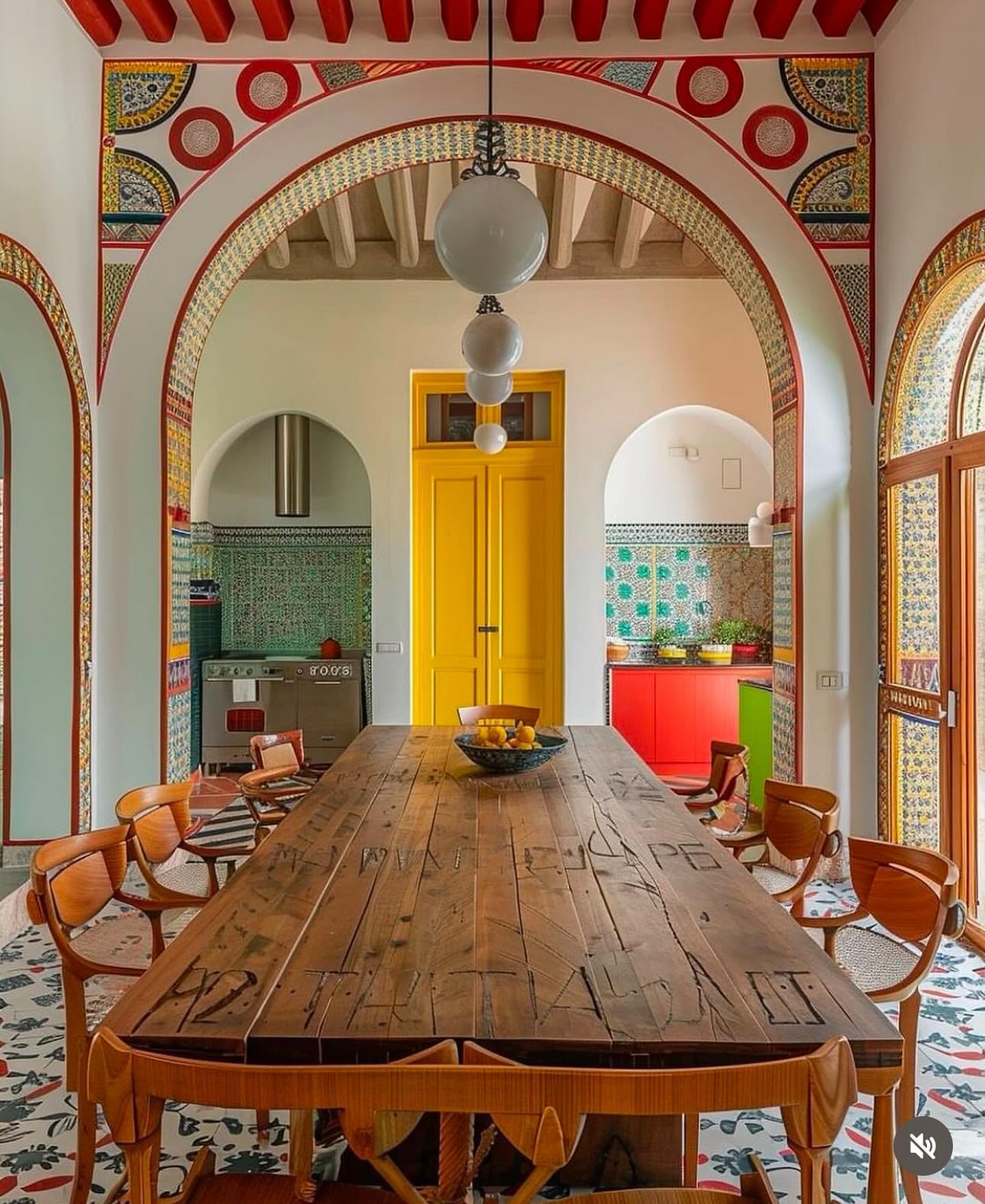 colorful dining room decor