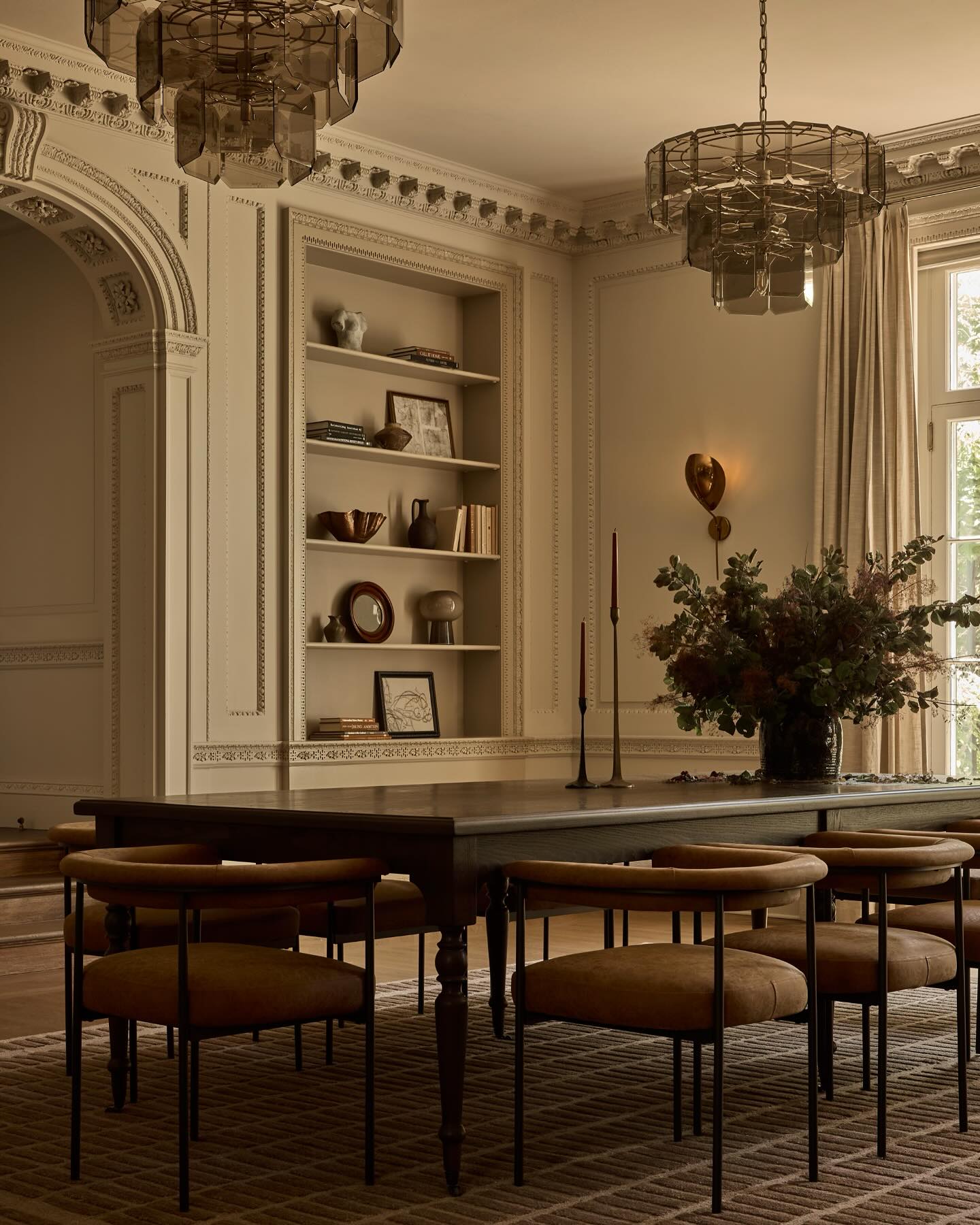 dark moody dining room